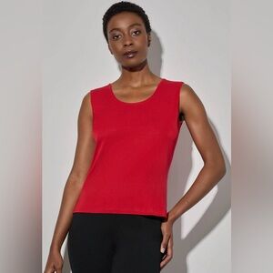 Ming Wang Scoop Neck Shell Tank Berry Size XS